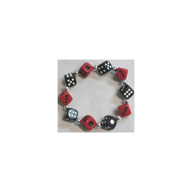 Red and black dice bracelet