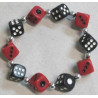 Red and black dice bracelet
