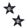 Couple earrings black stars and skulls