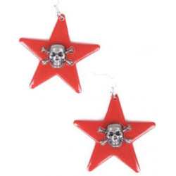 Couple earrings red stars...