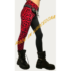 Leggins Punk leopardo rojo