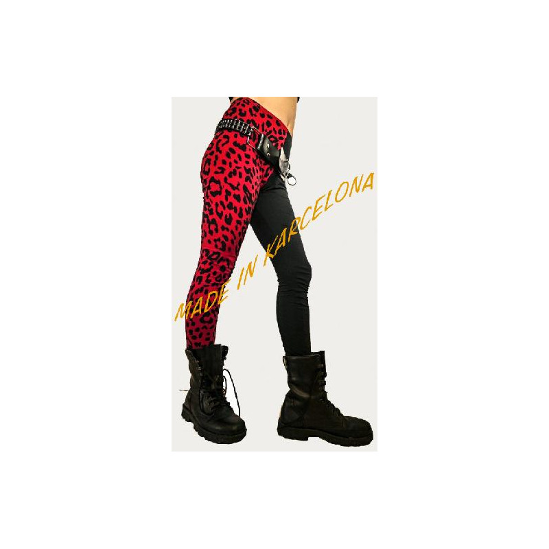 Leggins Punk leopardo rojo