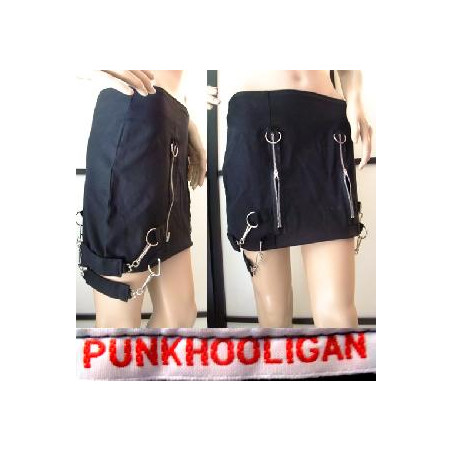 Minifalda Punk cremalleras