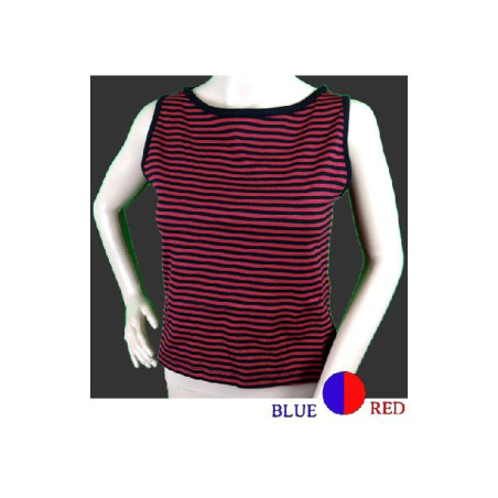 T-shirt red and black stripes suspenders