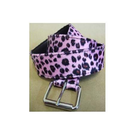 Cinturón leopardo rosa