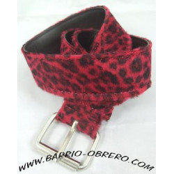 Cinturón leopardo rojo