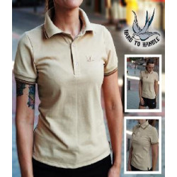 Women's polo shirt with stripes