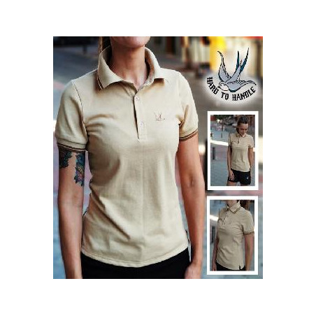 Women's polo shirt with stripes