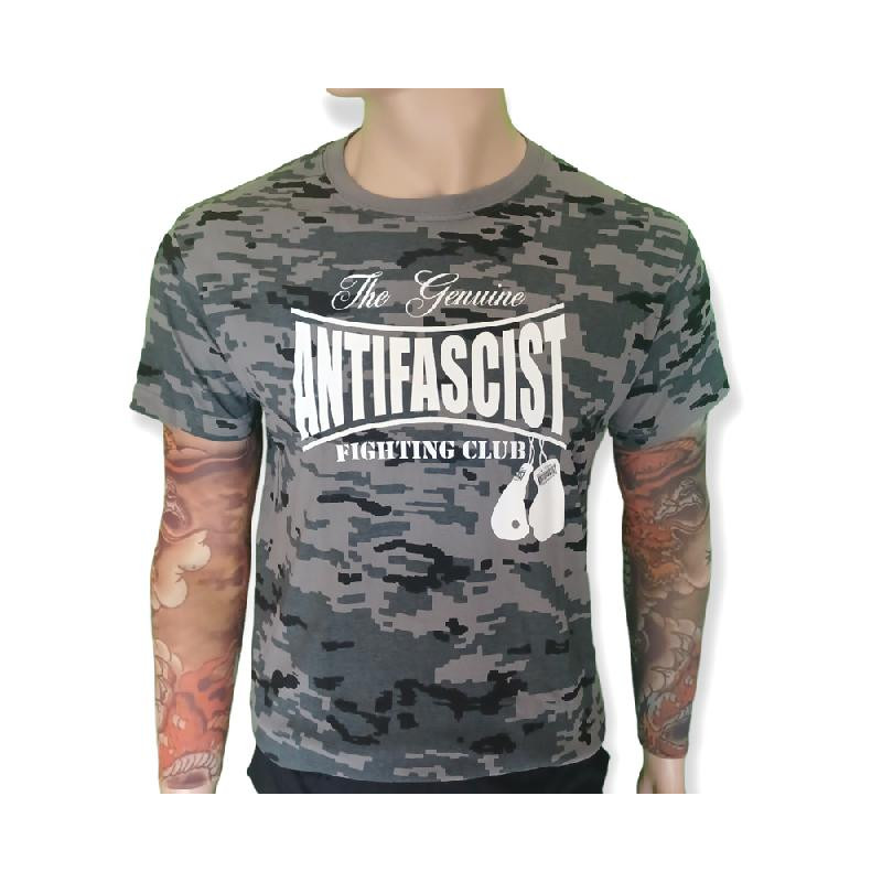 T-shirt Antifascist Fighting Club digital camo