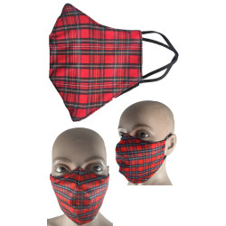 Mascarilla doble tela con bolsillo para filtro   Escocesa