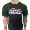 Camiseta Love music hate racism