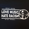 T-shirt Love music hate racism