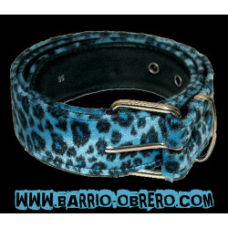 Blue leopard belt