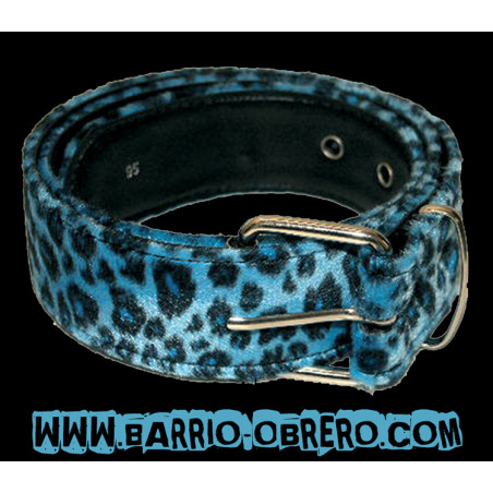 Cinturón leopardo azul