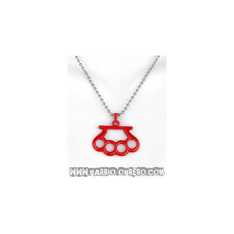 Red American cuff pendant with chain