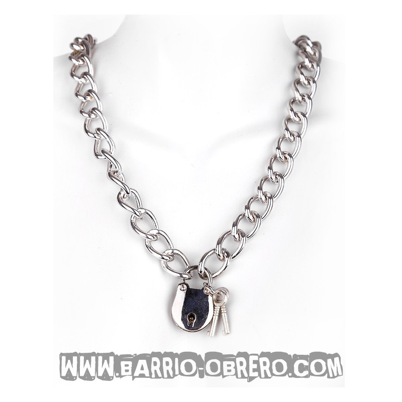 Thick metal collar with padlock and key