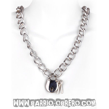 Thick metal collar with padlock and key