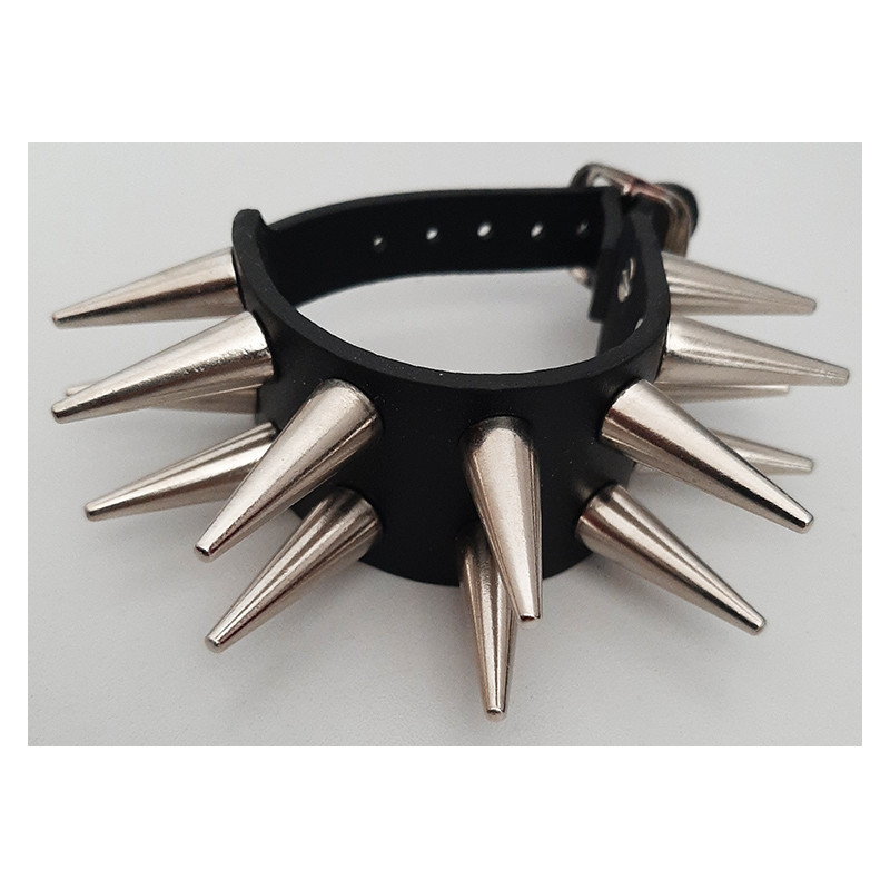 Leather wristband 2 rows extra long skewers