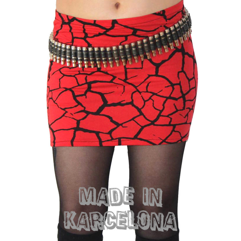 Minifalda Grietas rojo negro