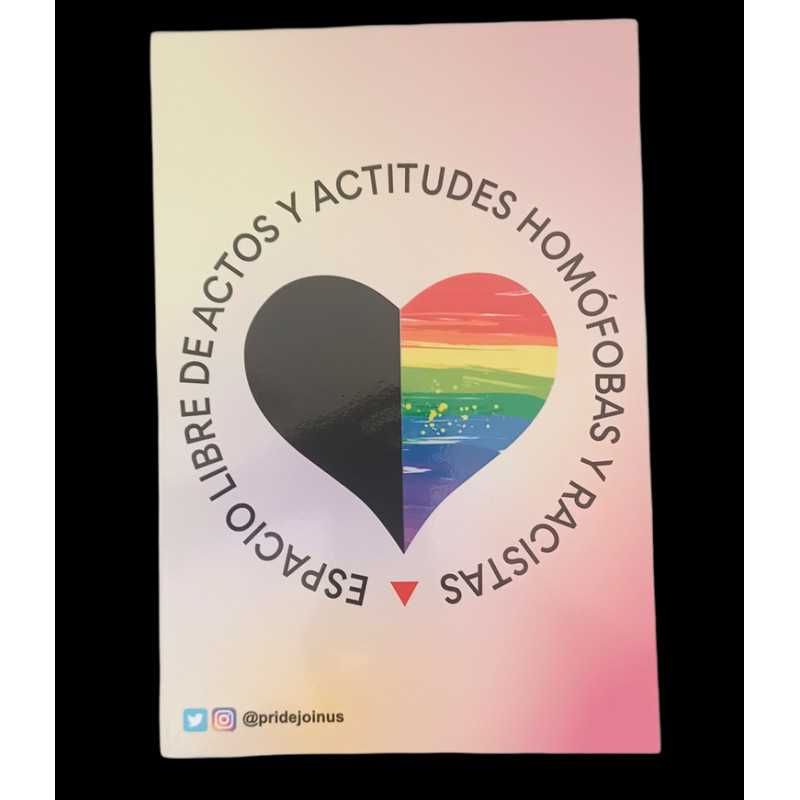 Aluminium plate Space free of homophobia and racism