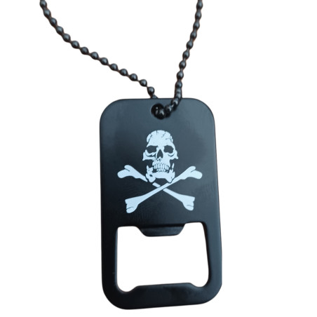Pirate bottle opener pendant with chain