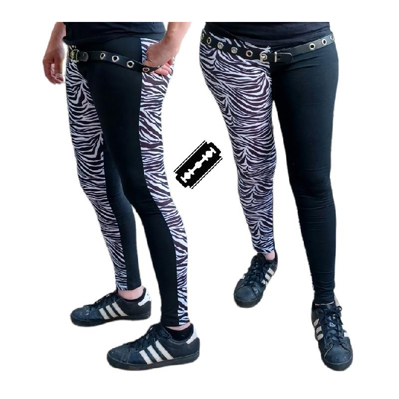 Leggings Punk bicolor zebra