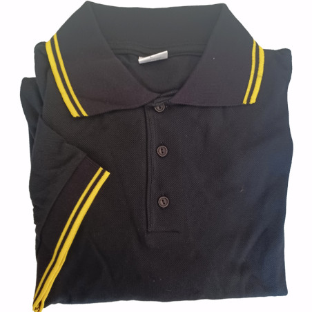 Black polo shirt with stripes