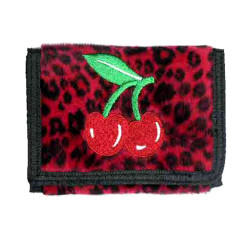 Red leopard wallet with...