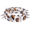 Wristband 2 rows leopard spikes