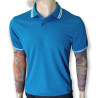 Blue technical woven polo shirt