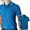 Blue technical woven polo shirt