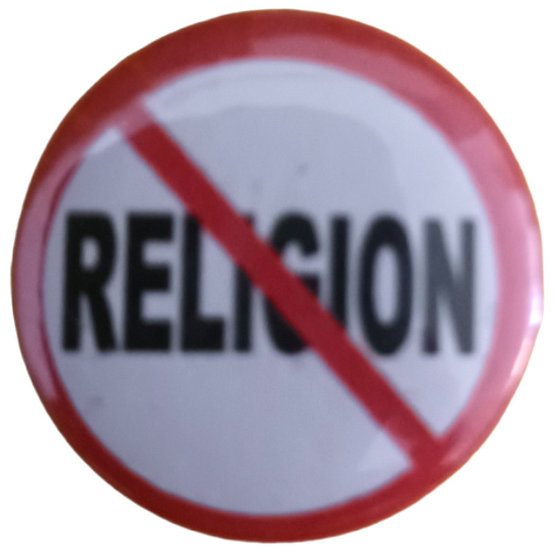 Chapa Prohibido Religión