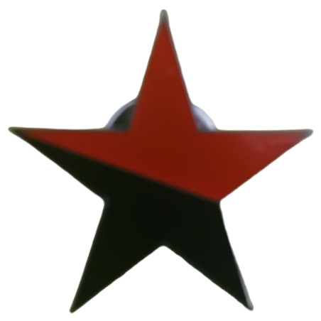 Red and black star pin