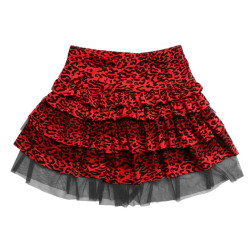 Red leopard miniskirt for kids