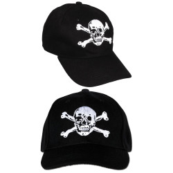 Embroidered pirate skull cap
