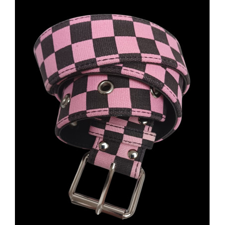 Pink and black checkered belt