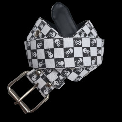 Checkered belt with pirate...