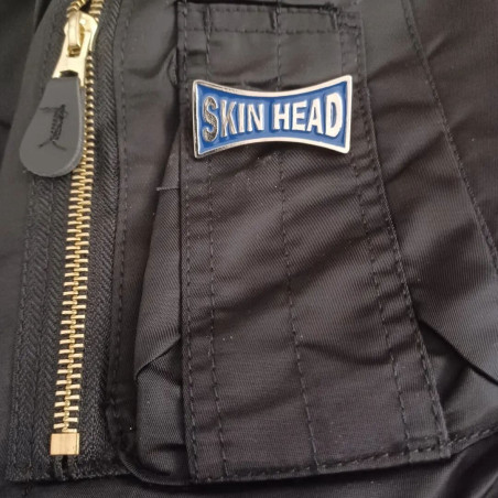 Big blue skinhead pin