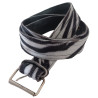 Leather belt with zebra fabric
