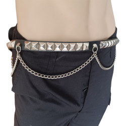 Leather belt chains and spikes