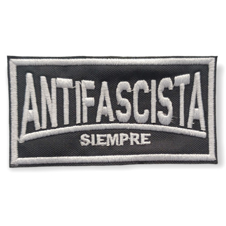 Parche Antifascista Siempre, negro