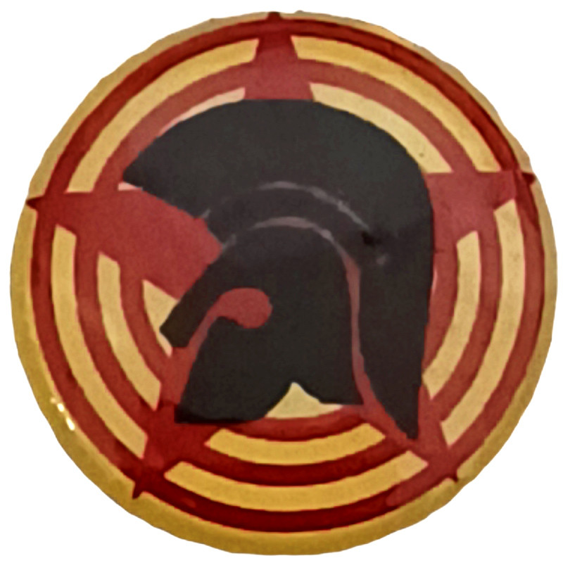 Trojan helmet plate and red star