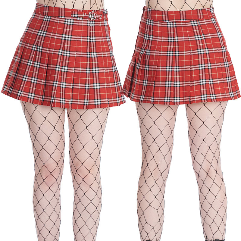 Minifalda escocesa roja