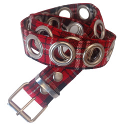 Cinturón argollas escocés rojo