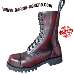 Toe boots 10 holes Leather Burgundy Rub Off ALTERCORE