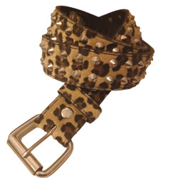 Cinturón 2 filas pinchos leopardo