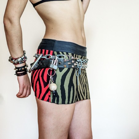 Minifalda Punk cebra bicolor