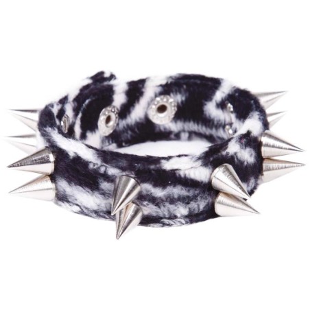 Muñequera 2 filas pinchos cebra