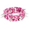 Muñequera 2 filas pinchos leopardo rosa