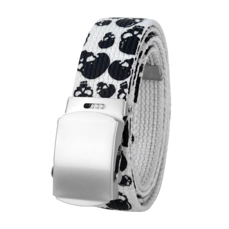 Fabric belt with skulls